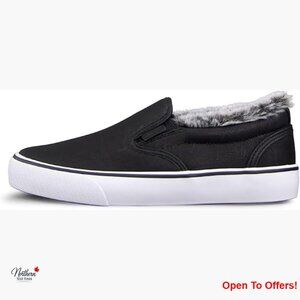 Faux Fur Lined Slip-On Fashion Sneakers with Cushioned Insole